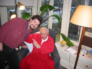 Michael Shapiro after interviewing Studs Terkel in 2006 at him home in Chicago.